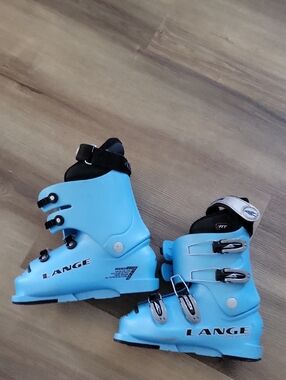 Lange Kids Ski Boots in Bright Blue